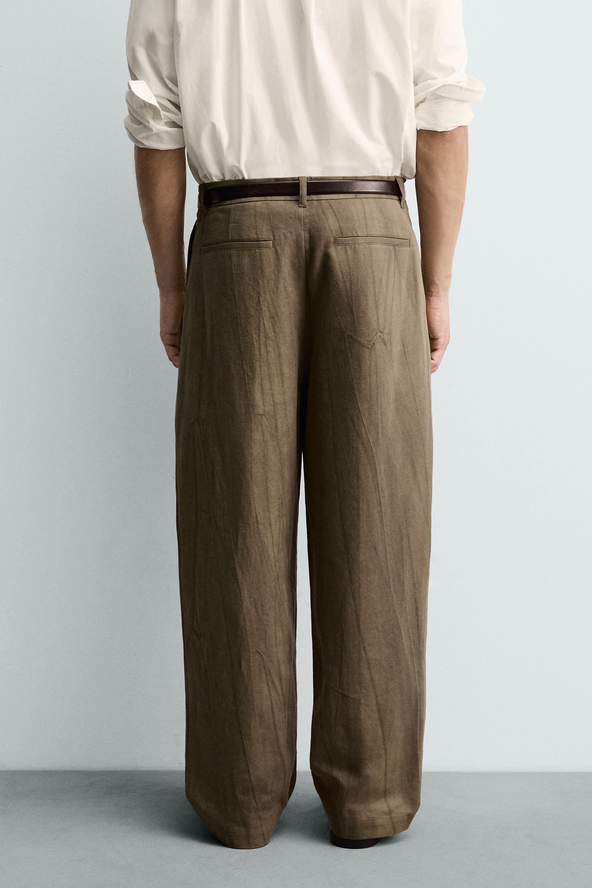 TIE-DYE PRINT PLEATED PANTS